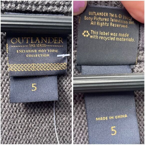 NWT Hot Topic SZ 5XL Outlander Crowned Thistle Knit Sweater Faux Wrap Cardigan - Picture 4 of 7